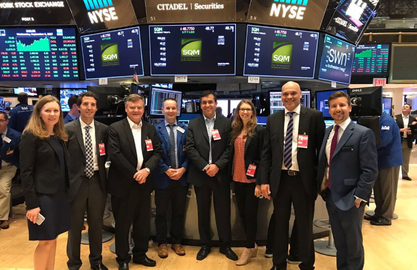 Investor day de SQM se realizará el 5 de septiembre de 2018 en el New York Stock Exchange