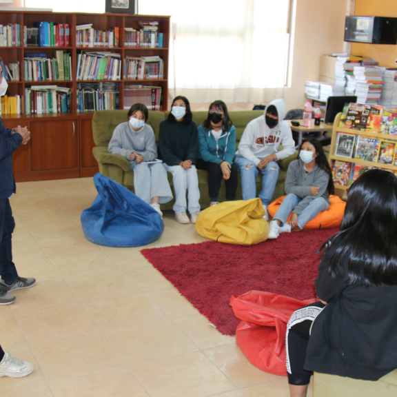 School community at Liceo Likan Antai High School in San Pedro de Atacama participated in workshops on leadership and getting along with others